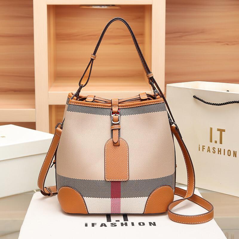 

New All Matching Leather Large Capacity Diagonal Bags Fashionable High-quality Bucket Bags Casual Multi Function Handbag