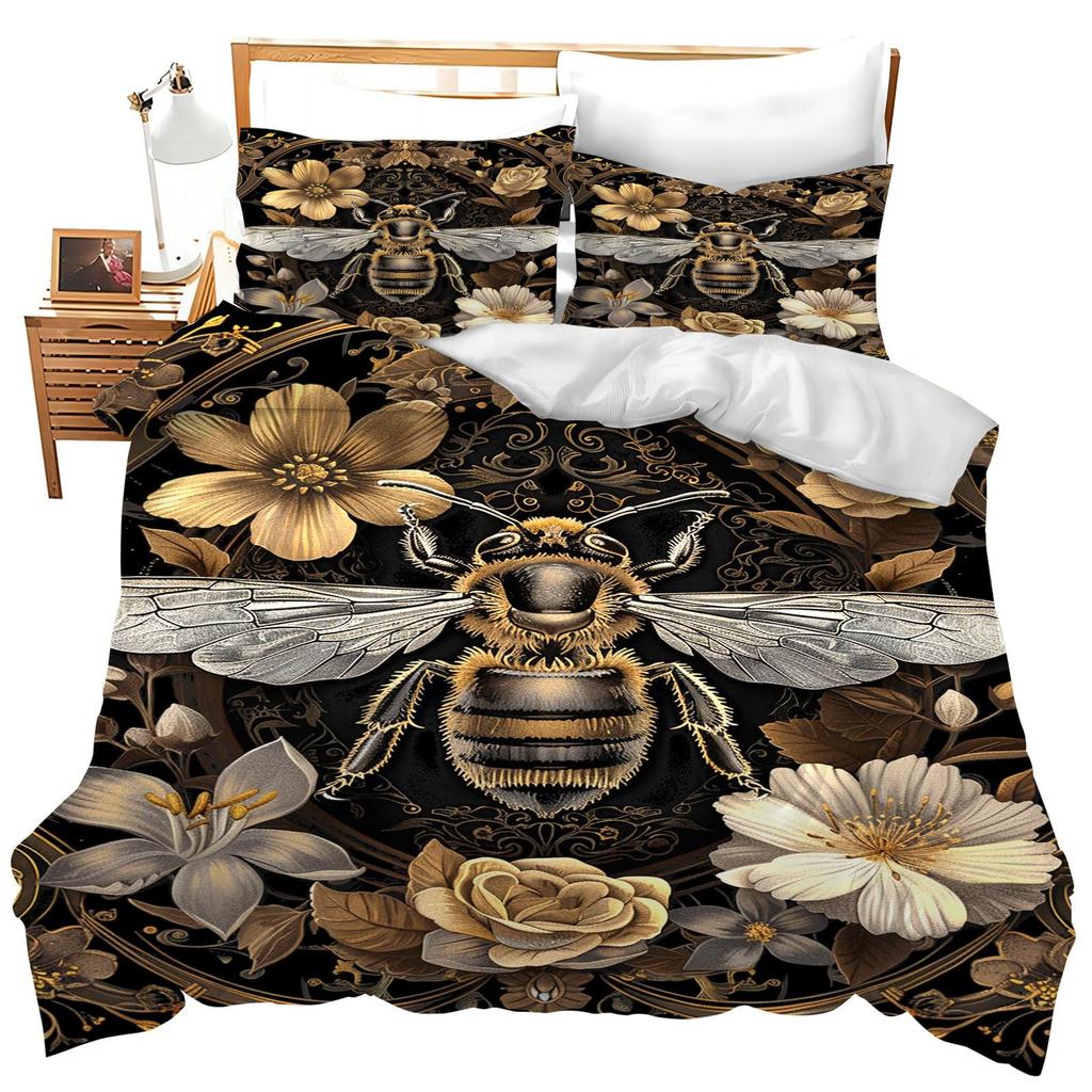 Fox Theme Three-Piece Quilt Cover 3D Digital Printing Bedding Set Bed Cover