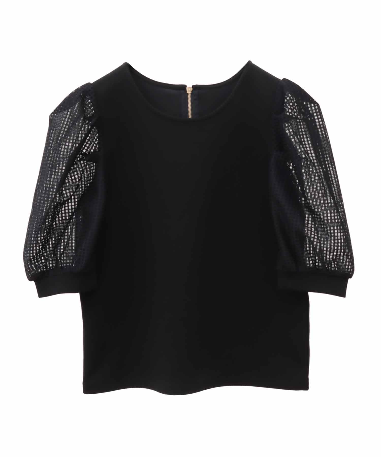 

Son de Conservative Mesh Sleeve Black [Trenteant Mode] Top, Women s,