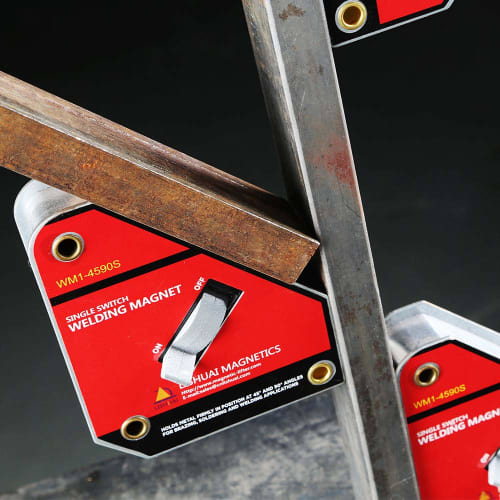 LISHUAI Powerful Single Switch Neodymium Welding Magnet Holder On/Off Switch Magnetic Clamp/Magnetic Square 45/90 Degrees Large Size WM1-4590L