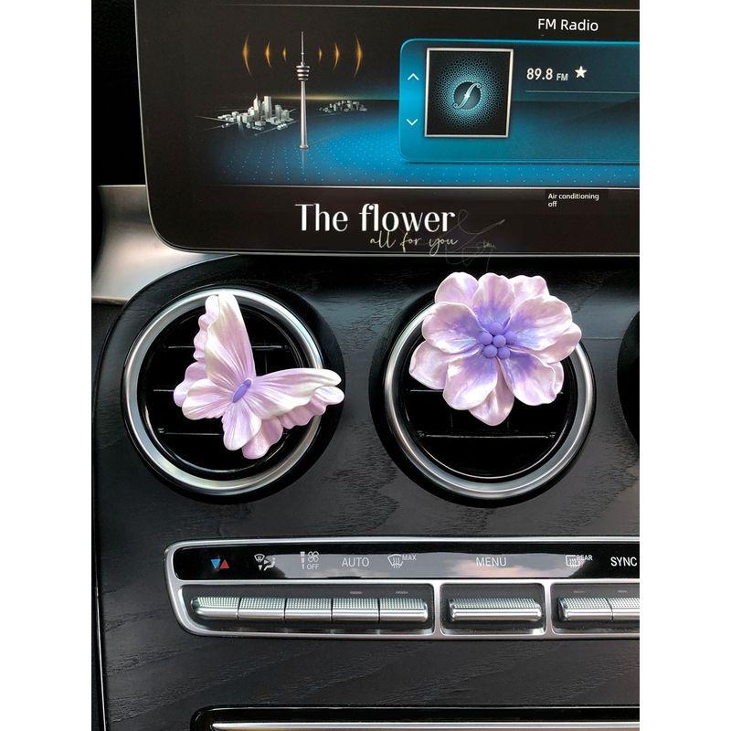 2026 New Butterfly Car Air Freshener Perfume Car Vent Decoration for Girls Flower Car Interior Accessories Diffuser Stone