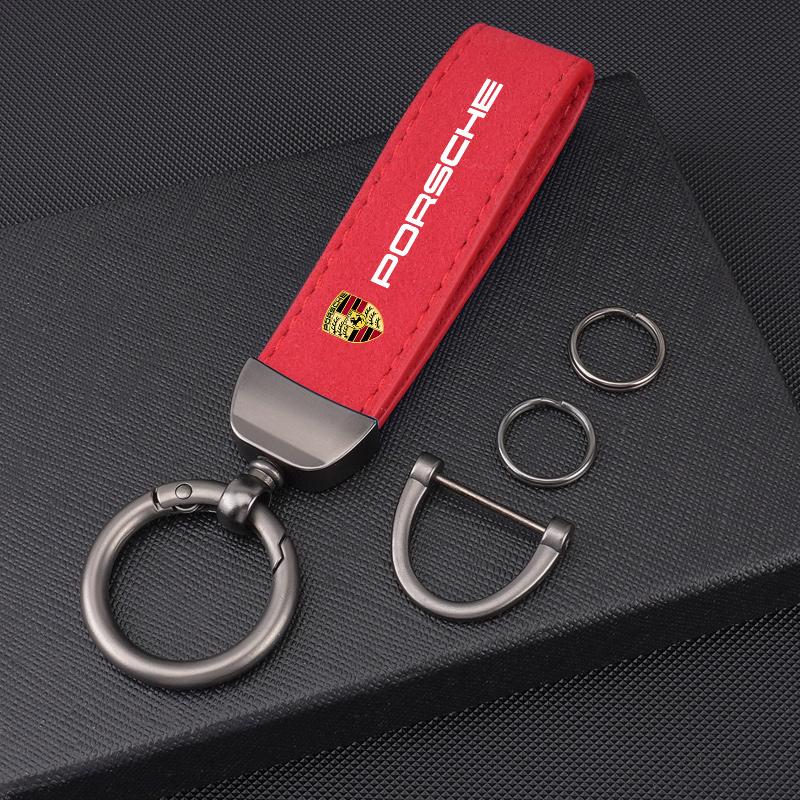 Car Keychain For Porsche Panamera Cayenne Taycan 911 718 Macan Carrera-GT 928 968 Key Rings Pendant Chain Gifts Auto Accessories GG2