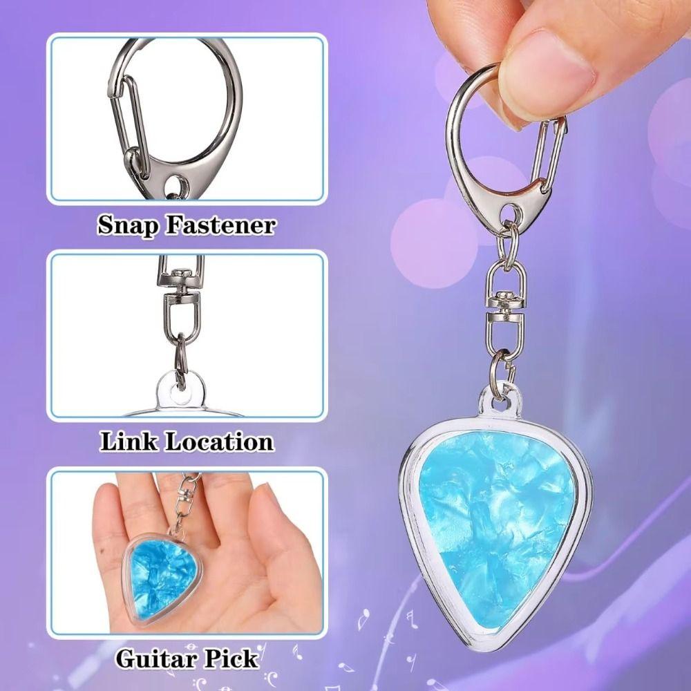 Picks Size Case Guitar Pick Keyring Transparent Guitar Pick Keychain Jewelry Gift