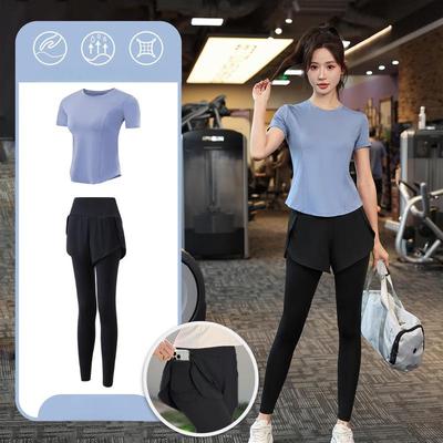 OEING Women's Short-Sleeve Yoga Sportswear Set