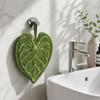 1Pc Large Tropical Green Plant Creative Wall-hung Kitchen and Bathroom Towel, Coral Fleece Material Towel