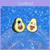 Adorable Cartoon Avocado Series Green Badge Cute Cat Astronaut Heart Shaped Metal Brooch