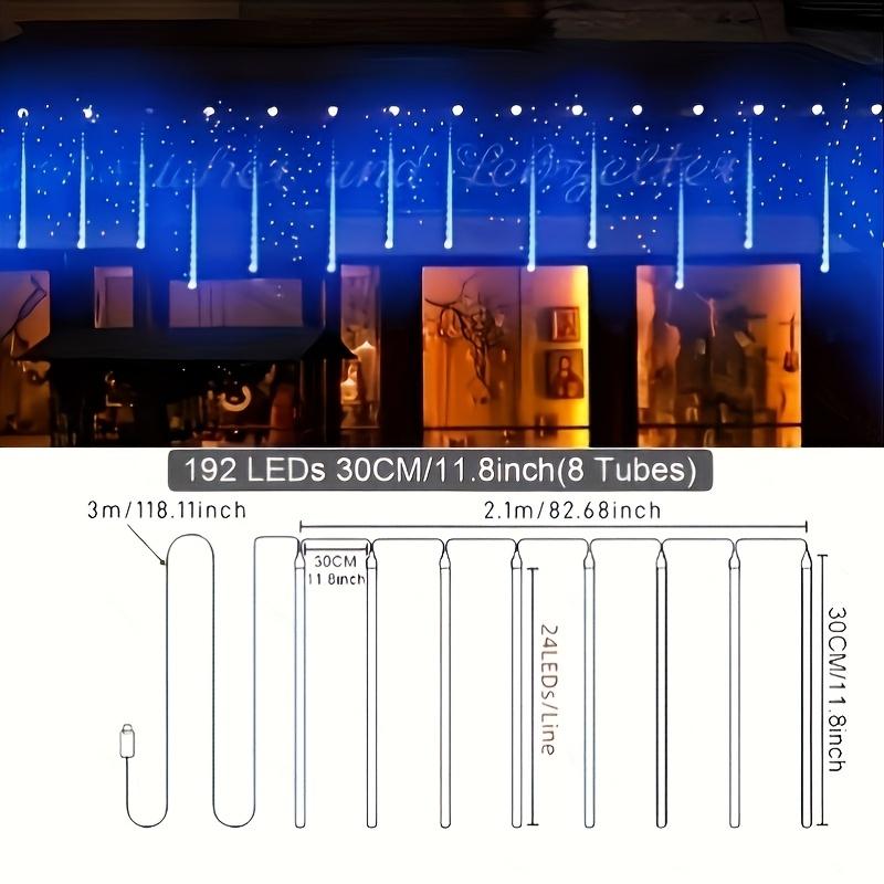 Christmas Outdoor Meteor Shower Lights, Outdoor Garden Lights, Snow Meteor Shower Lights, LED Decorations Suitable for Trees