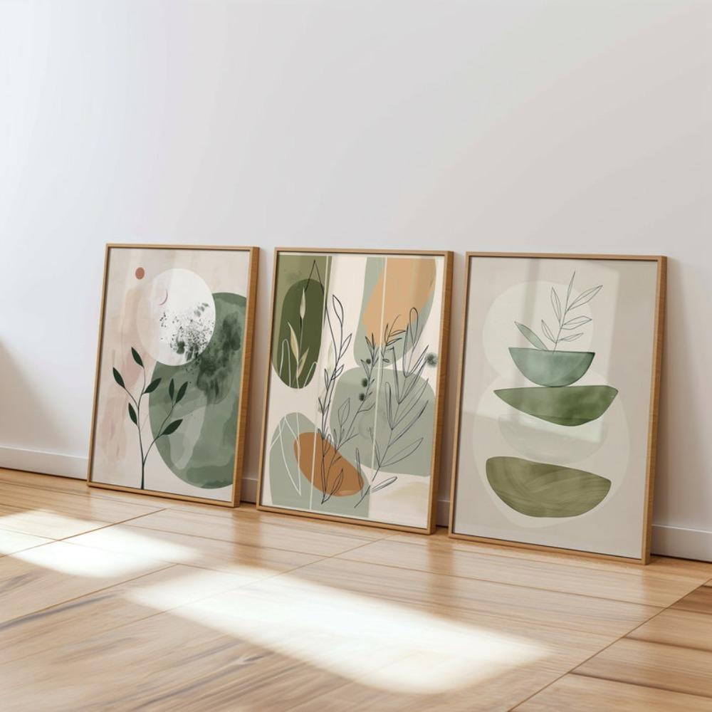 Boho umění,Zemité tóny Nástěnné umění,Sada tří květinových tisků,Minimalistická sada 3 plakátů Botanická sada umění,Rostlinná dekorace,Květinová