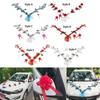 Wedding Car Front Artificial Flowers Ornament Decor Wreath Ribbons Rose Flower