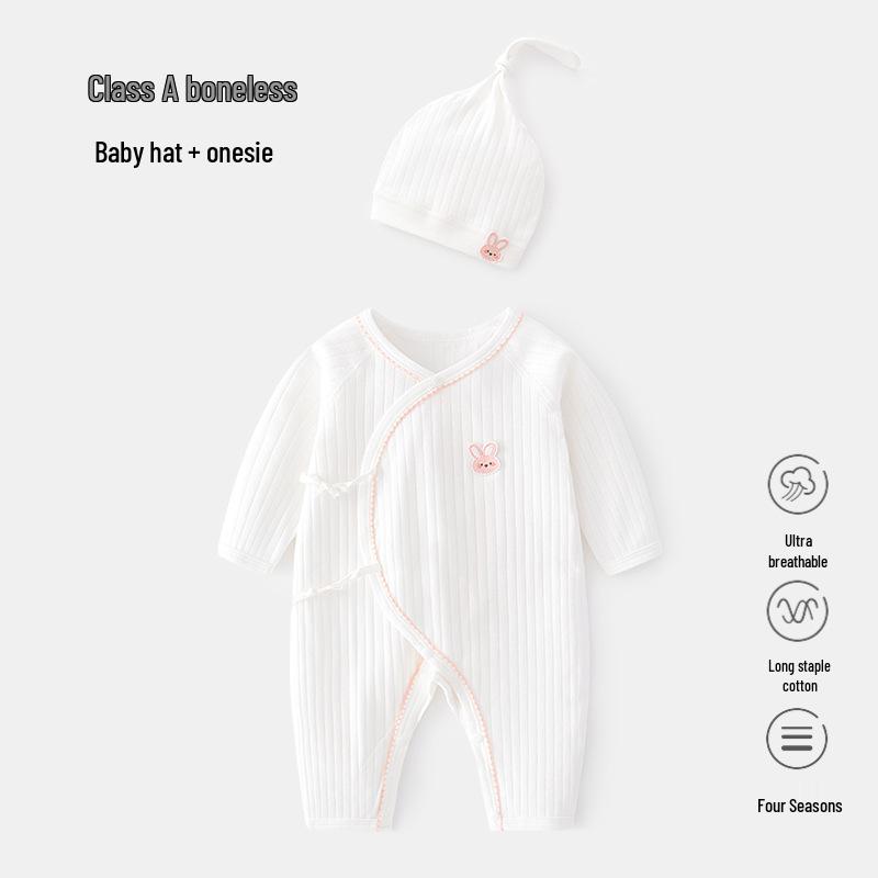 Newborn Boneless Harem Romper - Spring/Autumn Pure Cotton Crawling Suit for Boys & Girls