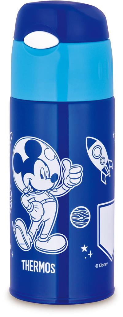 Thermos Water Vacuum Insulated Straw Navy For For Going To Kindergarten And Cold Storage Only NB Bottle, Bottle, 400ml, Mickey, Blue, Children,