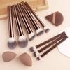 Stroke of Beauty - Set of 11: Makeup Brush + Makeup Blender Beauty Sponge + Triangle Powder Puff