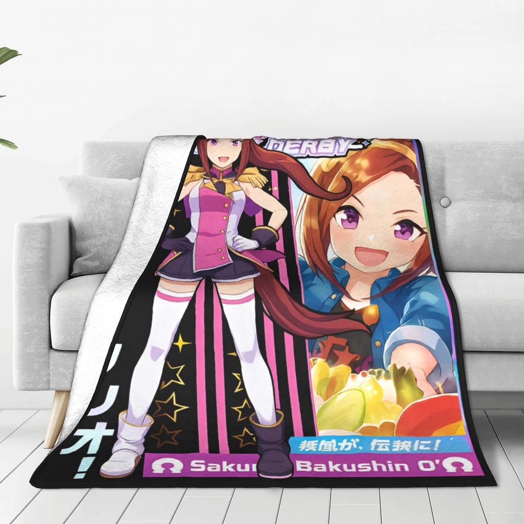 Suzuka Horse Girl Prettys Derbys Plush Blanket Kids Adult Flannel Throw Blanket For Living Room Warm Soft Quality Bedspread