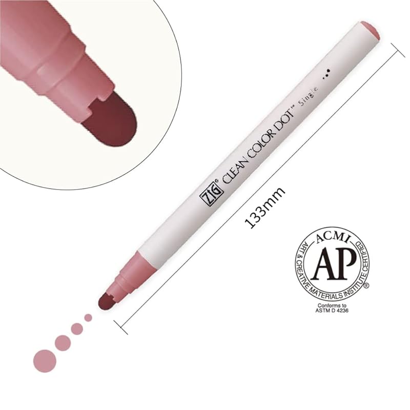 Kuretake Water-Based Pen ZIG Clean Color Dot Single Mild Smoky Set TCSD-6100/6VB