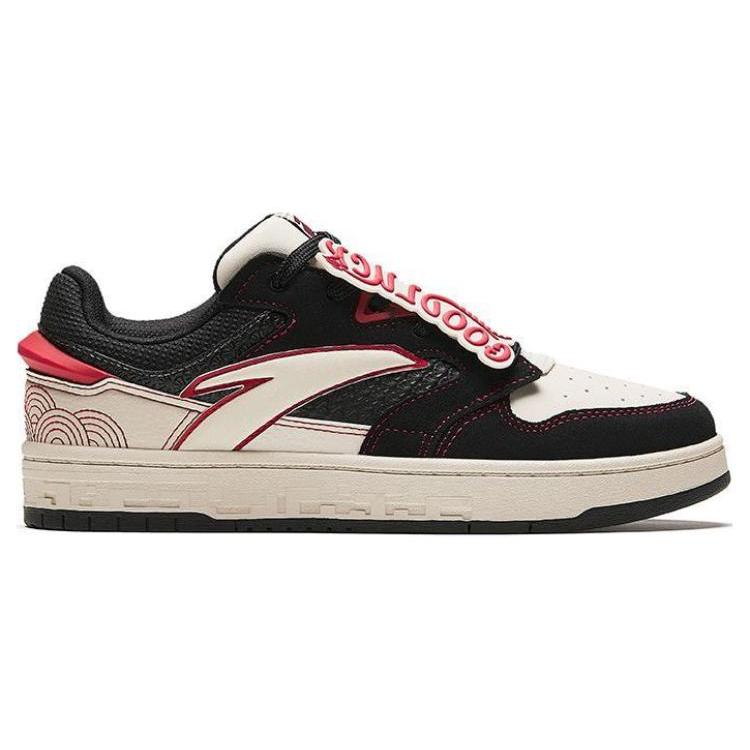 New Anta Street Naughty Anti-Slip Wear-Resistant Low-Top Skateboard Shoes Women's White Black Red 122418051-10