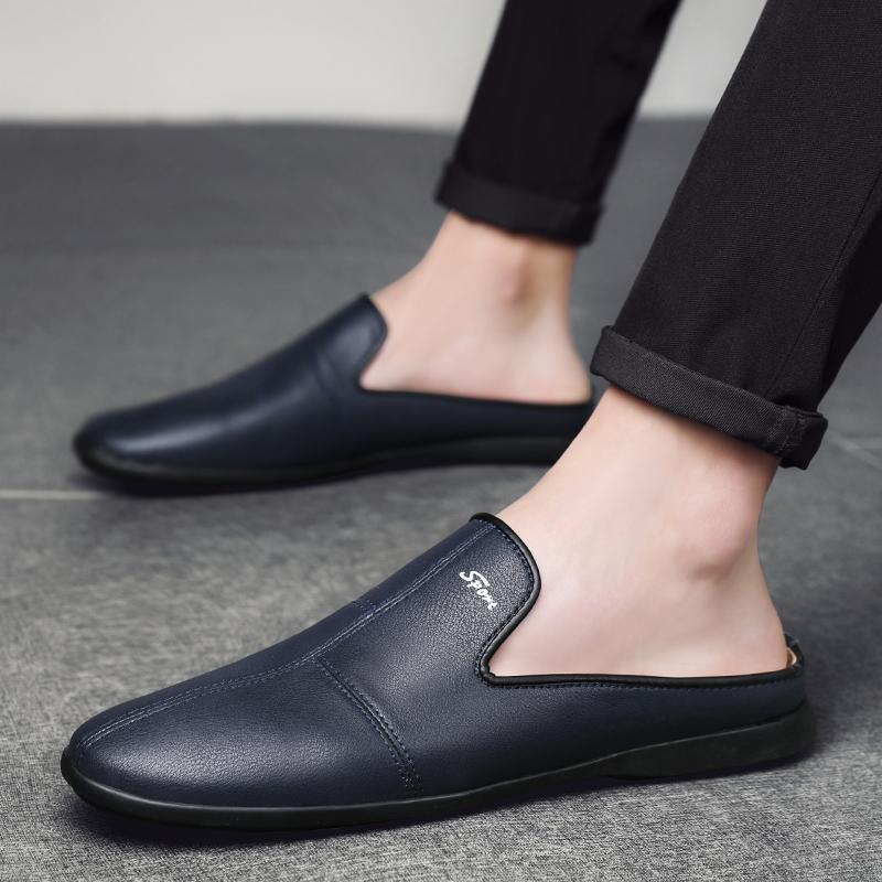 Men's Leather Slippers Sandals Loafers