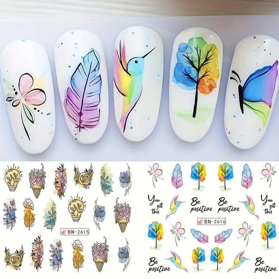 Nail Sticker Flower Water Transfer Nail Decal Wraps Nail Art Tips Manicure Decor