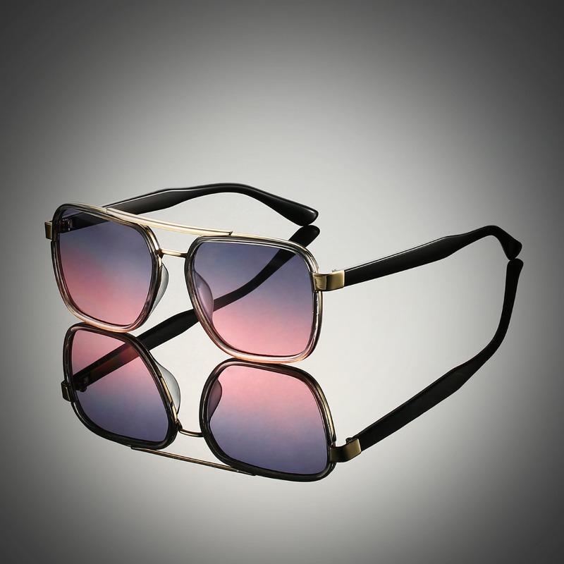 Nicht polarisierte Europa und Amerika Mode Sonnenschutz Lichtblockierende Sonnenbrille Herren Damen Quadratische Bequeme Brille