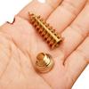 Brass Wenchang Pagoda Keychain with Five Emperor Coins and Gourd Car Pendant