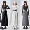 2026 Spring Women's Drapey Slimming High Waist A-Line Skirt with Belt