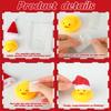 Rubber Ducks with Christmas Hats - Small, Yellow, Floating, Squeaky Bathtub Toys for Girls Boys Shower, Holiday, Xmas