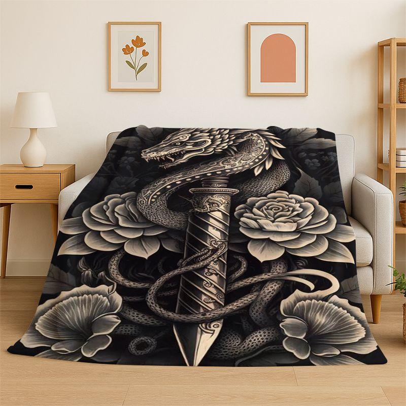 Power Sword Weapon Shield Flannel Blanket Soft Throw Blanket for Bedroom Living Room Bed Travel Camping Picnic Nap Cover Gift