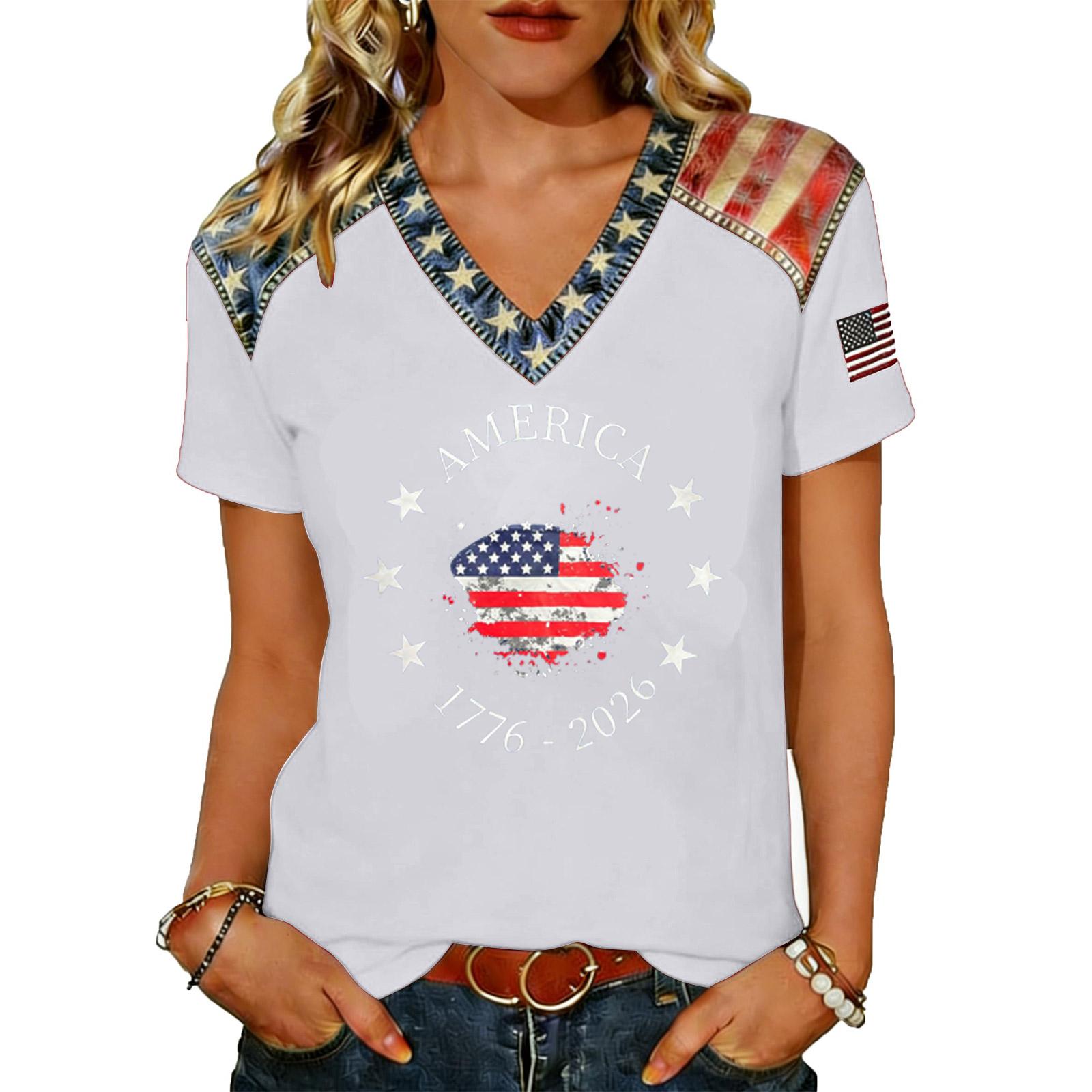 

Women s Casual V Neck Short Sleeve Pullover T Shirt Lightweight Soft Fabric Relaxed Fit Summer Top L білий