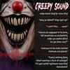 Animated Halloween Face Changing Clown, Animatronic Joker with Cackling Sound, Glowing Eyes, Sound/Touch Activated