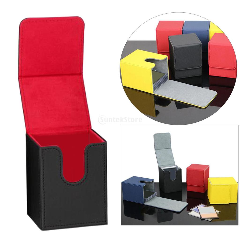 100+ PU Deck Box Large Capacity Container Collection Sleeved Card Case PVC Trading Card Holder Board Game MTG 104x83x80mm