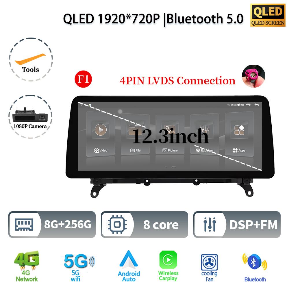 12.3" For BMW X3 F25 X4 F26 2011-2017 Android 14 Car Radio Multimedia GPS Navigation Bluetooth WIFI CarPlay Touch Screen Stereo
