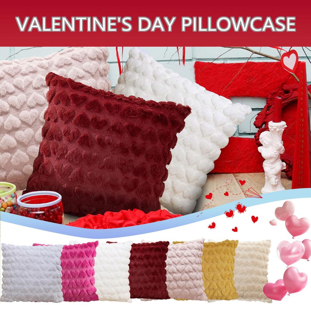 Valentine's Day Throw Pillow Covers With Hearts Decorative Accents Throw Pillow Covers For Couch Sofa Living Room Decor Couple Present Valentine Gift