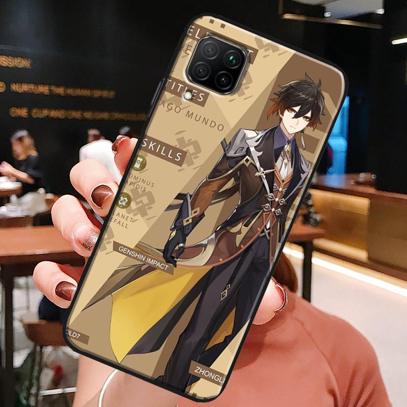 Zhongli Genshin Impact For Huawei Honor 50 8X 9X 10i P20 P30 P40 Lite Pro P Smart 2019 Nova 9 5T Phone Soft Cover
