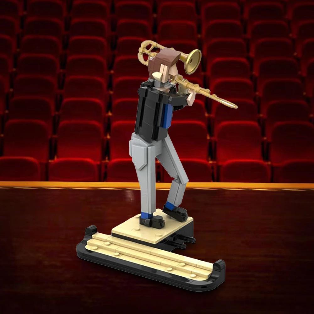 Gobricks MOC Ideen Jazzquartett Zusätzliche Bausteine Modell Posaunist Jazzquartett Bausteine Lernspielzeug Geschenke