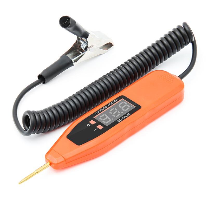 

5-32V Car Electrical Circuit Test Pen Digital Electric Voltage Power Test Pen Probe Car Voltage Tester Test Pen For Car Boat помаранчевий