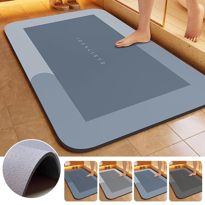 Kiselgur Badrumsmatta Superabsorberande Halkfri Snabbtorkande Mjuk Golvmatta för Badrum Dusch Tvättrum Sovrum Kök Husbil