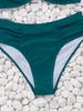 Solid Ruched High Waist Sexy Bikini Set Elegant Slimming Two Piece Swimwear
