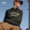 Li-Ning Logo Print Casual Terry Sweatshirt Unisex Tops Black AWDT601-1