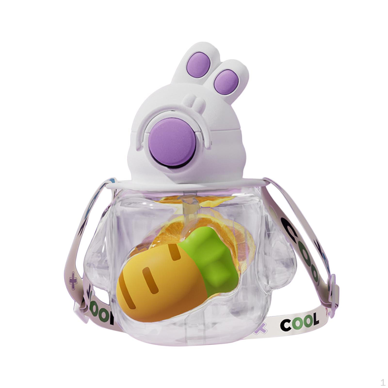 

Water Bottle with Lid Portable Drinking Cup Cute Beverage Tea for Teen White Purple