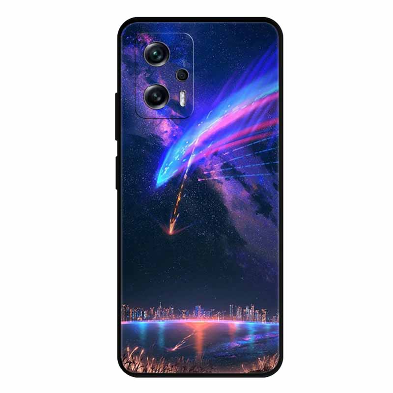 For Xiaomi Poco X4 GT Case X4GT X 4 GT Wolf TPU Silicone Soft TPU Back Cover for Poco X4 GT Para Cartoon Black Edge Fundas Coque