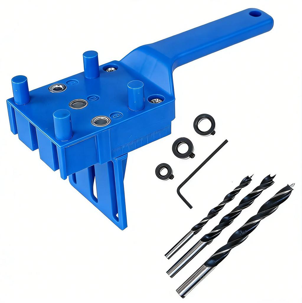 3-In-1 Handheld Woodworking Dowel Jig Self-Centering Drill Guide Kit 6/8/10mm Straight Hole Positioning Puncher Joinery Tools