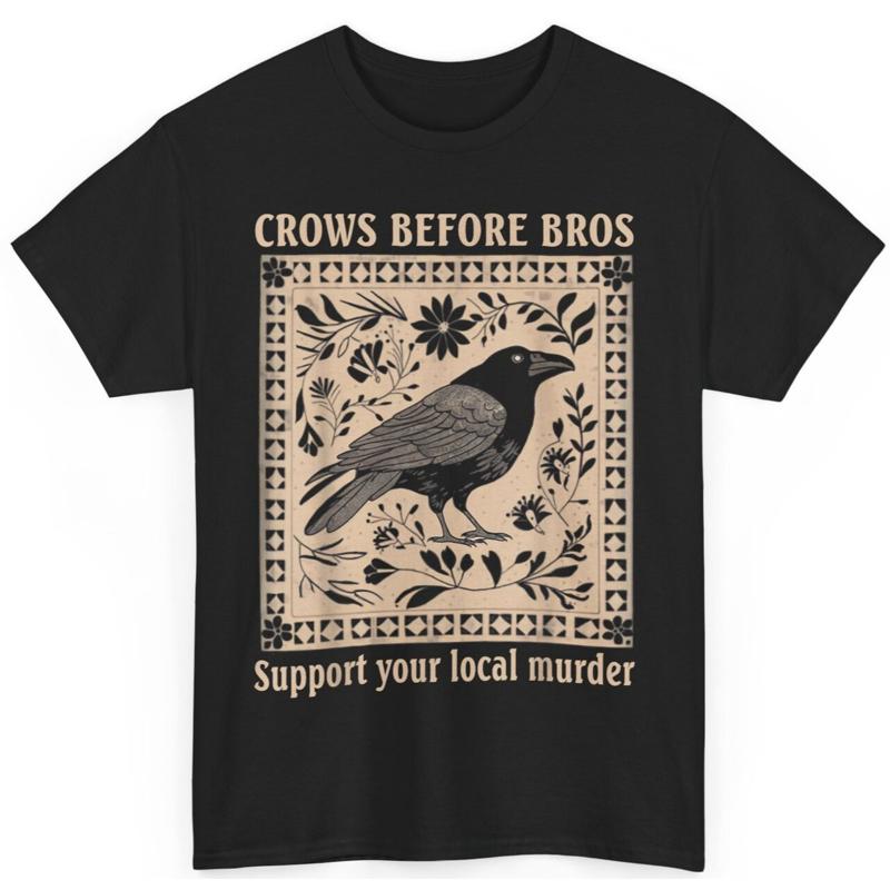

Crows Before Bros Gothic Crow Art T Shirt Unisex Heavy Cotton Tee 5XL різнокольоровий