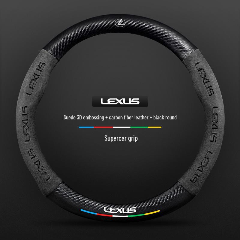 Lexus Steering Wheel Cover: Genuine Leather & Suede for UX, NX, RX, LX, CT
