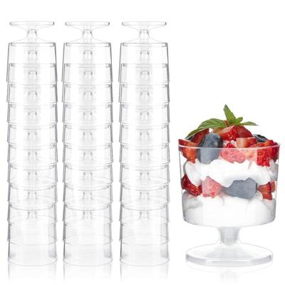 5Pcs 60Ml Mini Wine Cup Small Wine Glass Reusable Wine Drinking Plastic Cups Dessert Cups Transparent Mousse Jelly Yogurt Cups