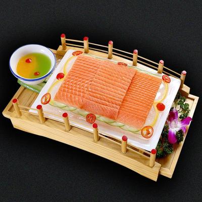 White Wooden Sushi Serving Platter - Arched Bridge Design