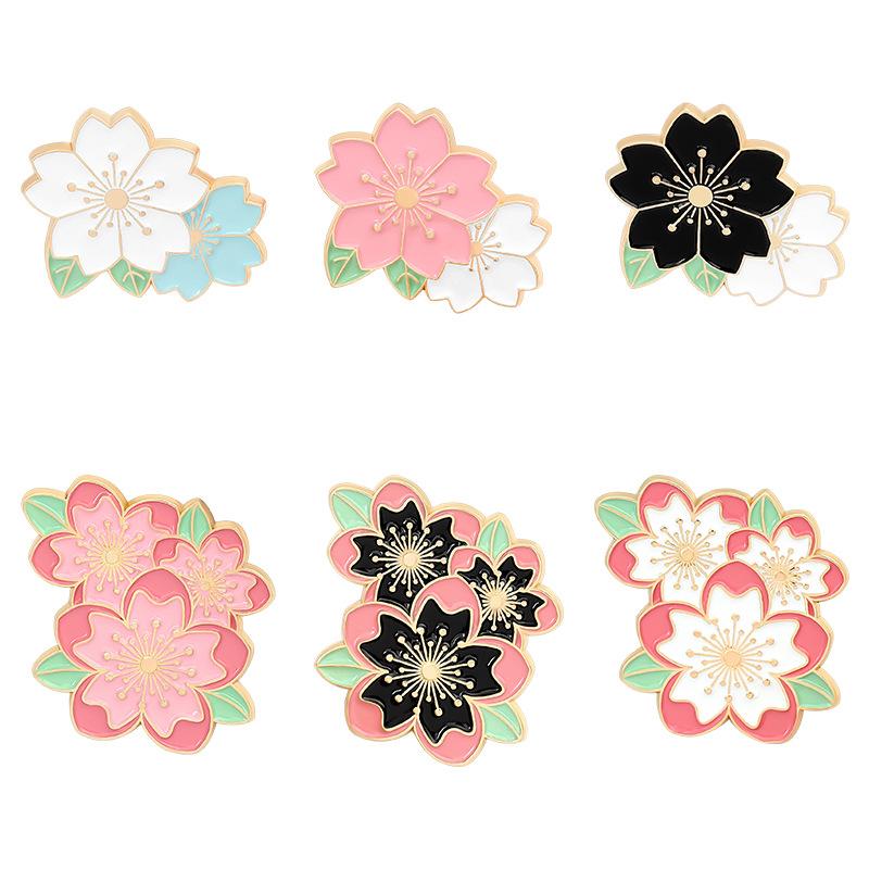 Sakura Simple Designer Series Enamel Pin Brooch Cartoon Women Men Denim Jackets Lapel Pins Backpack Badges Kids Fashion Jewelry