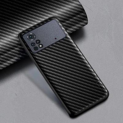 Pouzdro na telefon s texturou uhlíkových vláken pro Xiaomi Poco X4 Pro NFC 5G Módní design Zadní kryt Funda Coque pro pouzdro Xiaomi Poco M4 Pro