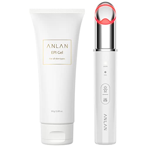 Intensive Eye Care: ANLAN EMS Eye Facial Massager with Gel Set, Eye Care, Facial Massager with Heat, Iontophoresis, Micro-Vibration, 2-Color LED, Ultr