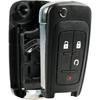 Key Fob Keyless Entry Remote Flip Shell Case & Pad fits Chevy 2010-2017 Equinox / 2012-2017 Sonic / 2015-2017 Trax / GMC 2010-2017 Terrain
