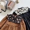 French Retro Girls' Princess Dress - 2026 Spring, Stand Collar, Long Sleeve, Stylish Court Style