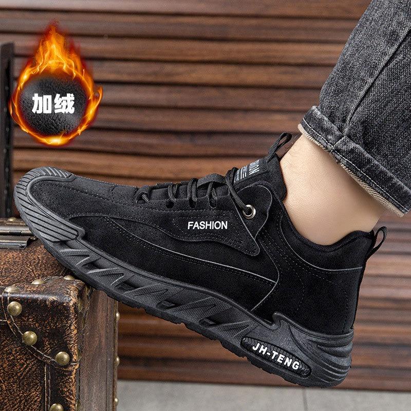 Large Size Men's Shoes New Men's Soft-soled Sneakers Outdoor Retro Shoes Casual Lace-up Running Shoes